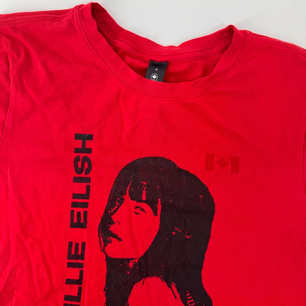 Lululemon T-Shirt Women 6 Red Billie Eilish Canada Olympic Love Tee Short Sleeve